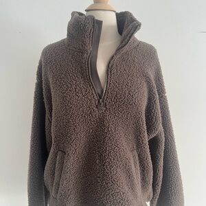 Old Navy Brown Sherpa Turtleneck Sweater - size Medium